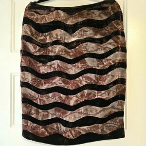 Silk Vintage Carlisle Layered Women's Chocolate Brown Pencil Skirt size 8